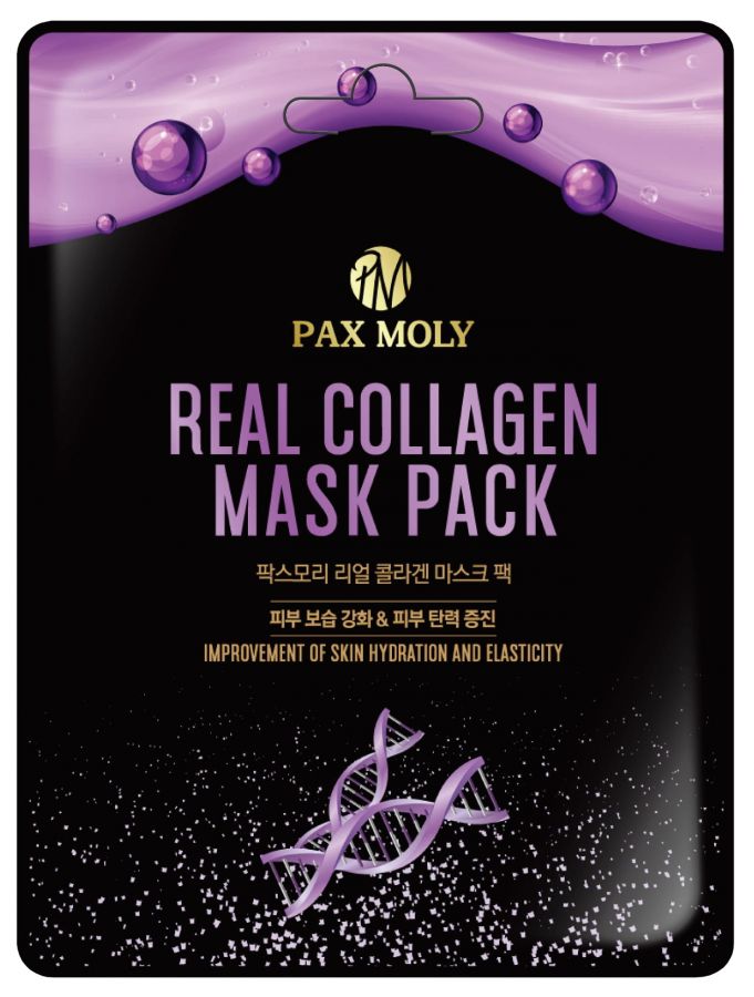 PAX MOLY Real Collagen Mask Pack - vyživující a zpevňující jednorázová pleťová maska s kolagenem, 1ks