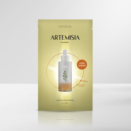 MISSHA Artemisia Ampoule Mask - zklidňující jednorázová pleťová maska s extraktem pelyňku, 1ks