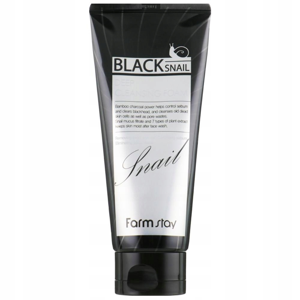 FARM STAY Black Snail Deep Cleansing Foam - hydratační a zklidňující čistící pleťová pěna s extraktem černého šneka, 180ml