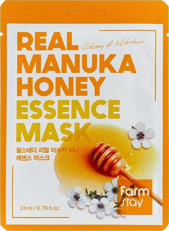 FARM STAY Real Manuka Honey Essence Mask - vyživující jednorázová pleťová maska s manukovým medem, 1ks