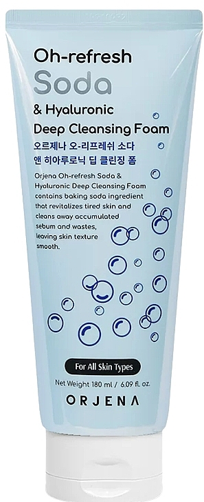 ORJENA Oh-Refresh Soda & Hyaluronic Deep Cleansing Foam - hydratační čistící pleťová pěna s jedlou sodou, 180ml