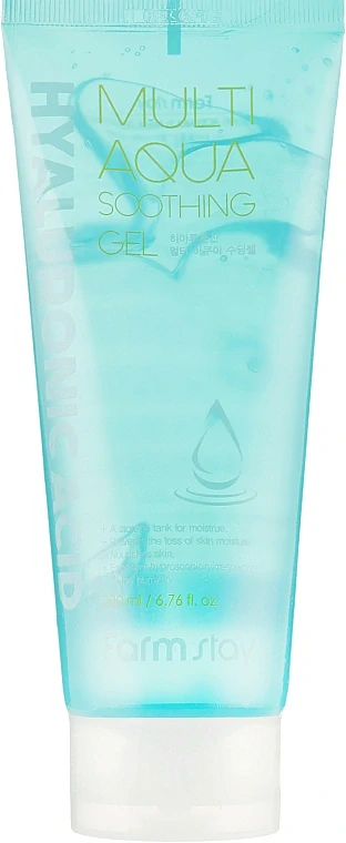 FARM STAY Hyaluronic Acid Multi Aqua Soothing Gel - multifunkční hydratační gel s kyselinou hyaluronovou, 200ml