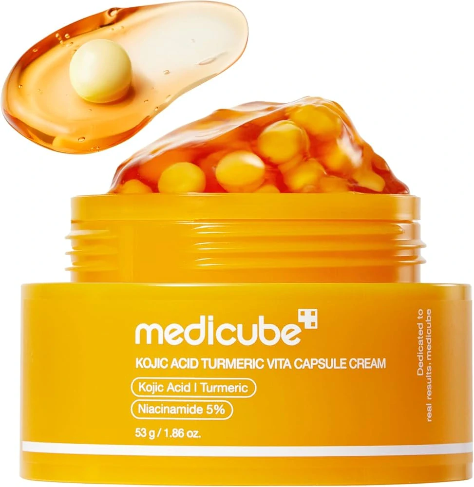 MEDICUBE Kojic Acid Turmeric Vita Capsule Cream - rozjasňující pleťový krém, 53g