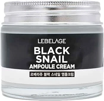 LEBELAGE Black Snail Ampoule Cream - hydratační pleťový krém s extraktem černého šneka, 70ml