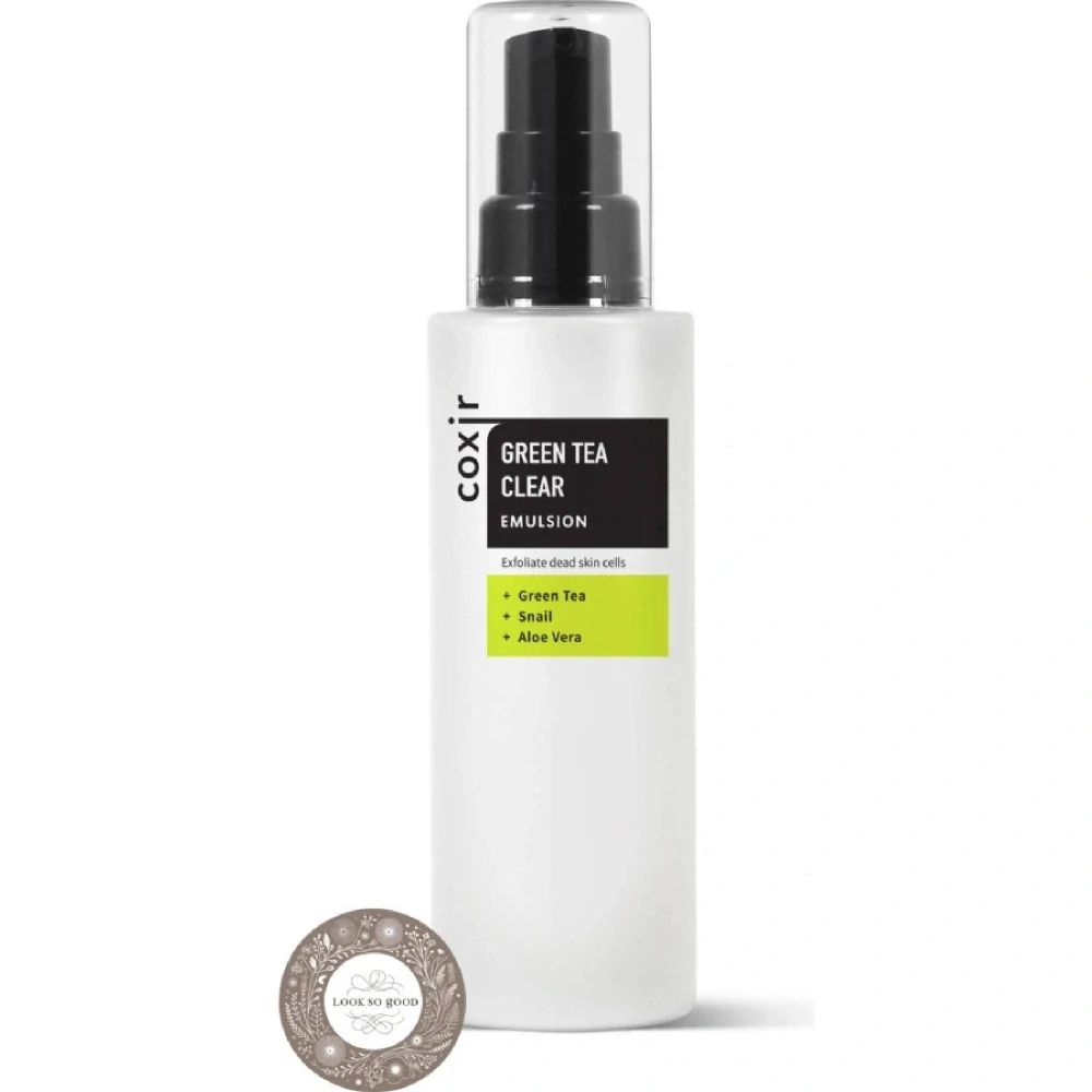 COXIR Green Tea Clear Emulsion - zklidňující pleťová emulze s extraktem zeleného čaje, 100ml