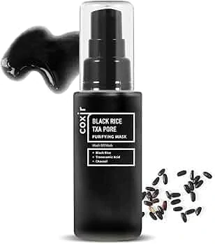 COXIR Black Rice TXA Pore Purifying Mask - rozjasňující smývací pleťová maska s kyselinou tranexamovou, 50ml