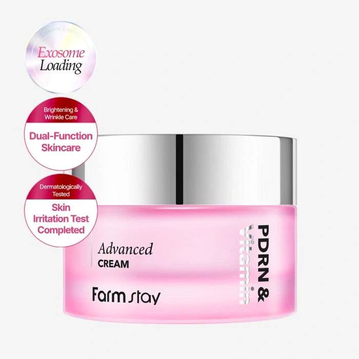 FARM STAY PDRN & Vitamin Advanced Cream - rozjasňující a hydratační pleťový krém s PDRN a vitamíny, 50ml