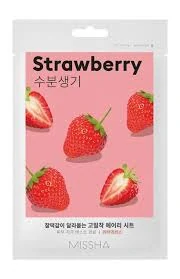 MISSHA Airy Fit Sheet Mask (Strawberry) - hydratační jednorázová pleťová maska s extraktem jahod, 1ks