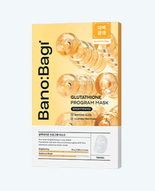 BANOBAGI Gluthatione Program Mask - rozjasňující jednorázová pleťová maska s glutathionem, 1ks