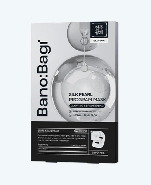 BANOBAGI Silk Pearl Program Mask - rozjasňující jednorázová pleťová maska s perlovým extraktem, 1ks