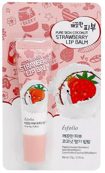 ESFOLIO Pure Skin Strawberry Lip Balm - hydratační balzám na rty s extraktem jahod, 10g