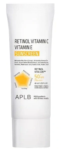 APLB Retinol Vitamin C Vitamin E Sunscreen SPF50+ - rozjasňující opalovací krém s retinolem, 40ml