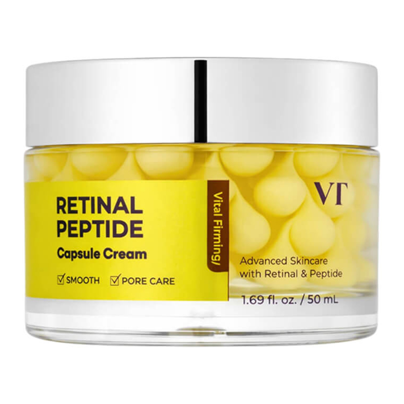 VT COSMETICS Retinal Peptide Capsule Cream - zpevňující krém s retinalem, niacinamidem a peptidy, 50ml