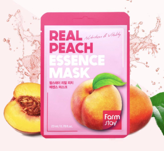 FARM STAY Real Peach Essence Mask - revitalizační jednorázová pleťová maska s extraktem broskve, 1ks