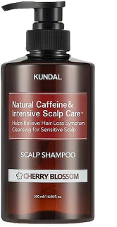KUNDAL Natural Caffeine Hair Care+ (Cherry Blossom) - šampón proti vypadávání vlasů s kofeinem, 500ml