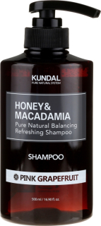 KUNDAL Honey & Macadamia Pure Natural Shampoo (Pink Grapefruit) - přírodní vlasový šampón na suché a poškozené vlasy , 500ml