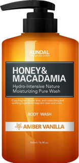 KUNDAL Honey & Macadamia Pure Natural Body Wash (Amber Vanilla) - sprchový gel, 500ml