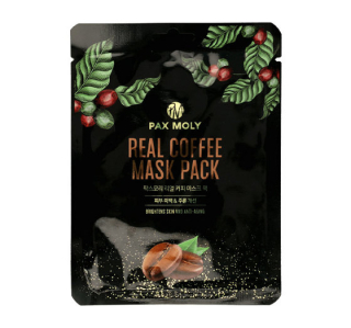 PAX MOLY Real Coffee Mask Pack - omlazující a rozjasňující jednorázová pleťová maska s kávovým extraktem, 1ks