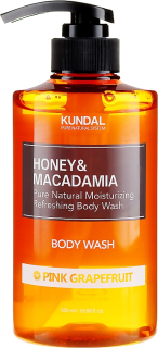 KUNDAL Honey & Macadamia Pure Natural Body Wash (Pink Grapefruit) - sprchový gel, 500ml