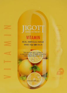JIGOTT Vitamin Real Ampoule Mask - rozjasňující jednorázová pleťová maska s vitamíny, 1ks