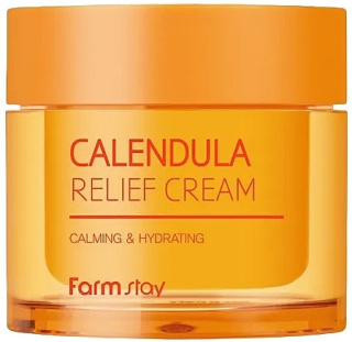 FARM STAY Calendula Relief Cream - omlazující pleťový krém s měsíčkem lékařským, 80ml