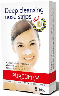 PUREDERM Deep Cleansing Nose Strips - čistící náplasti na nos, 6ks