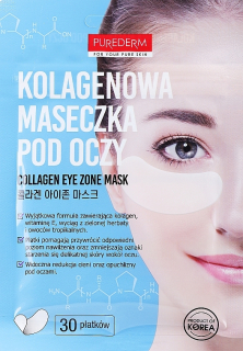 PUREDERM Collagen Eye Zone Mask - sada textilních očních náplastí s kolagenem, 30ks