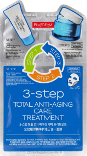PUREDERM 3-Step Total Anti-Aging Care Treatment - 3kroková anti-age pleťová péče, 1ks