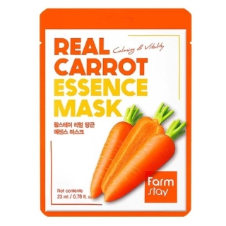 FARM STAY Real Carrot Essence Mask - rozjasňující jednorázová pleťová maska s extraktem mrkve, 1ks