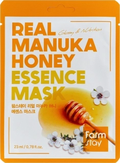 FARM STAY Real Manuka Honey Essence Mask - vyživující jednorázová pleťová maska s manukovým medem, 1ks