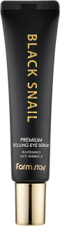 FARM STAY Black Snail Premium Rolling Eye Serum - prémiové rozjasňující oční sérum se šnečím extraktem, 25ml