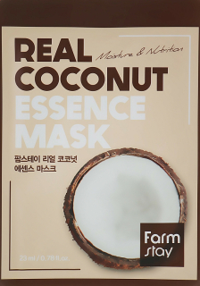 FARM STAY Real Coconut Essence Mask - hydratační a vyživující jednorázová pleťová maska s extraktem kokosu, 1ks