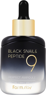 FARM STAY Black Snail & Peptide9 Perfect Ampoule - omlazující pleťové sérum se šnečím extraktem a peptidy, 35ml