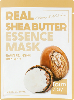 FARM STAY Real Shea Butter Essence Mask - vyživující jednorázová pleťová maska s bambuckým máslem, 1ks