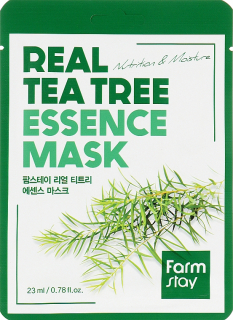FARM STAY Real Tea Tree Essence Mask - zklidňující jednorázová pleťová maska s extraktem čajovníku, 1ks