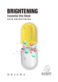 ORJENA Brightening Essential Vita Mask- rozjasňující jednorázová pleťová maska s vitamíny a niacinamidem, 1ks