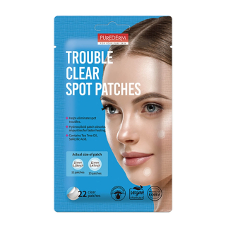 PUREDERM Trouble Clear Spot Patches - zklidňující náplasti na problematickou pleť, 22ks