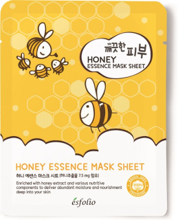 ESFOLIO Pure Skin Honey Essence Mask Sheet - vyživující jednorázová pleťová maska s medem, 1ks
