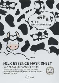 ESFOLIO Pure Skin Milk Essence Mask Sheet - vyživující jednorázová pleťová maska s mléčnými proteiny, 1ks
