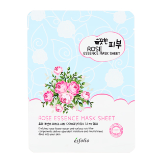 ESFOLIO Pure Skin Rose Essence Mask Sheet - vyživující jednorázová pleťová maska s extraktem damašské růže, 1ks