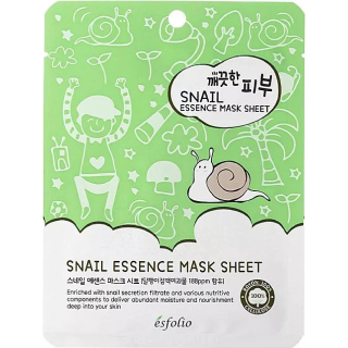 ESFOLIO Pure Skin Snail Essence Mask Sheet - regenerační jednorázová pleťová maska se šnečím extraktem, 1ks