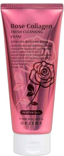 ORJENA Rose Collagen Fresh Cleansing Foam - zpevňující čistící pleťová pěna s extraktem růže a kolagenem, 180ml