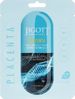 JIGOTT Placenta Real Ampoule Mask - anti-age jednorázová pleťová maska s extraktem rostlinné placenty, 1ks