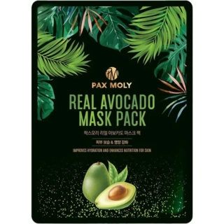PAX MOLY Real Avocado Mask Pack - vyživující jednorázová pleťová maska s avokádem, 1ks
