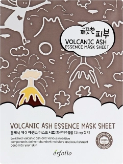 ESFOLIO Pure Skin Volcanic Ash Essence Mask Sheet - čistící jednorázová pleťová maska se sopečným popelem, 1ks