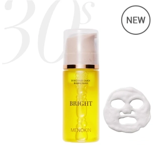 MENOKIN 30 Second Quick Bubble Mask (Bright) - 30 sekundové rozjasňující bublinkové sérum v masce s glutathionem, niacinamidem a citronem, 95ml