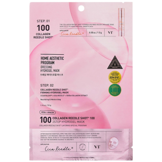 VT COSMETICS Collagen Reedle Shot 100 2Step Mask - dvoufázová pleťová maska s mikrojehličkami a kolagenem, 1ks