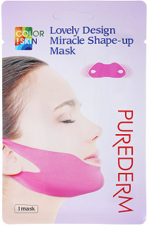 PUREDERM Lovely Design Miracle Shape-up V-line Mask - zpevňující maska na kontury, 1ks