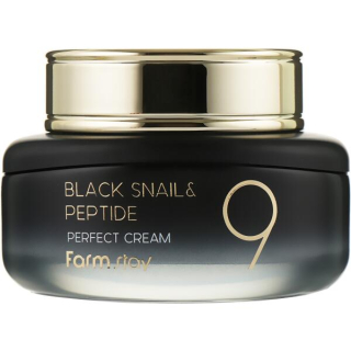 FARM STAY Black Snail & Peptide9 Perfect Cream - omlazující pleťový krém se šnečím extraktem a peptidy, 55ml