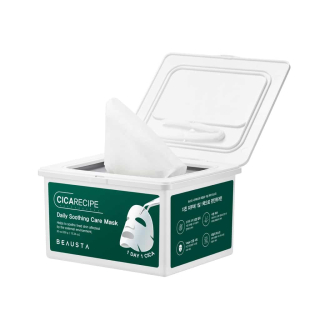 BEAUSTA Cicarecipe Daily Soothing Care Mask - zklidňující jednorázové pleťové masky, 30ks